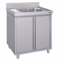 Sudoper s ormarićem ECO - inox - 800 x 700 mm - s 1 koritom - korito sredina