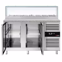 Saladette PREMIUM – 1510 mm – 2 bibien – b'quċċata tal-ħġieġ għal 7 x GN 1/3