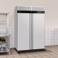 Szafa chłodnicza ECO – stal nierdzewna – 1200 L – z 2 drzwiami – wewnętrzna strona drzwi z tworzywa sztucznego