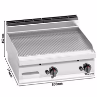 Fry Top Gas Professionale - 13,8 kW - Rigato - Superficie di cottura: 795x500mm