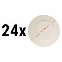 (24 adet) PERA Creme - Düz Tabak - Porselen, Ø270mm, Krem