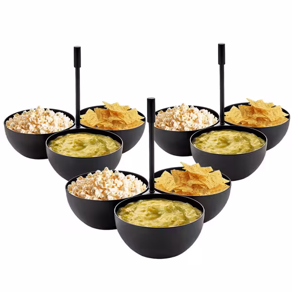 (3 pcs) Snack Bowls - Stainless Steel - round - Ø 85mm - Black