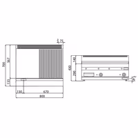 Plancha eléctrica Fry top - 13,8 kW - Mixto liso/ranurado - Superficie de cocción: 795x535mm