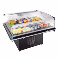 Impulzus Hűtősziget - 1380x1173 mm - 1310 liter - üveg oldalfalak - fekete