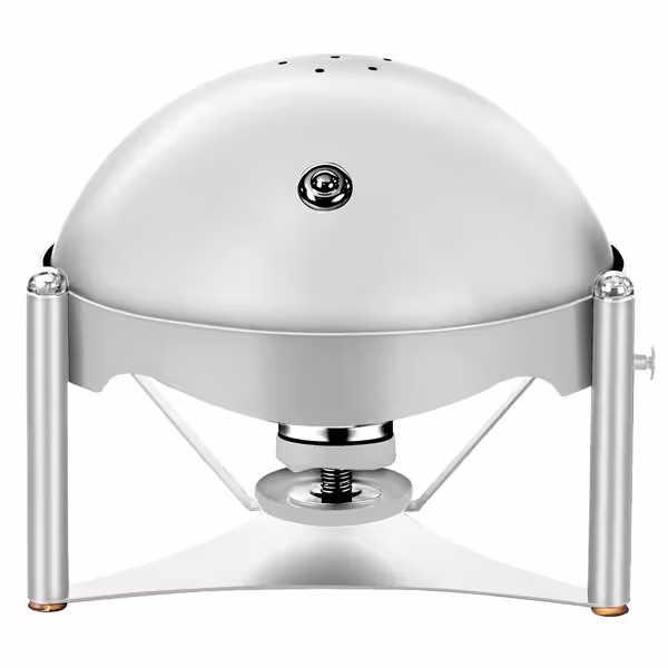 — grijana posuda Okrugla - s roll-top poklopcem - krom (chafing dish)