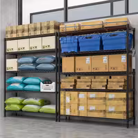 رفوف فولاذية - 1200x450mm - عمق: 450 mm - 5 رفوف (قابلة للتعديل) - أسود - الحمولة: 180 kg