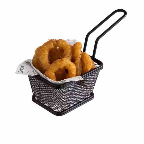 (6 Stück) Servier Frittierkorb - SNACKHOLDER - Edelstahl - 100x85mm - Schwarz