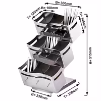 Çatal Kaşık Standı - 230x350mm - Yükseklik:515mm - Paslanmaz çelik - 9 Bölmeli