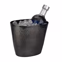 Posuda za hlađenje vina/pjenušca - Aluminij - 2,1 l - Crna, čekićana tekstura