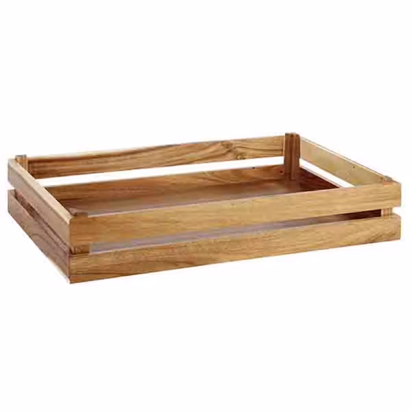 Ahşap Sunum Kutusu - SUPERBOX - Yükseklik:105mm - 555x350x105mm - GN 1/1 ile uyumlu - Kahverengi