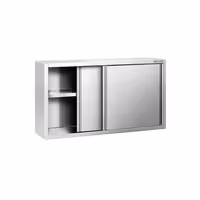 خزانة حائط ستانلس ستيل PREMIUM - 1400x400mm - مع باب انزلاقي - ارتفاع 800 mm