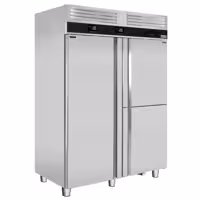 Szafa chłodniczo-mroźnicza PREMIUM – GN 2/1 + GN 1/1 – 1400 L – z wbudowaną zamrażarką szokową – z 1 drzwiami i 2 półdrzwiami ze stali nierdzewnej