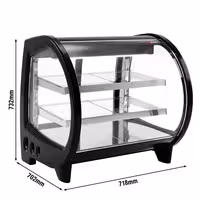 Countertop display fridge - 188L - 718mm - Double glazing - square - with 2 shelves - rear sliding glass doors
