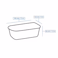 (300 pcs) Food Lidding Tray Polypropylene - 450ml - Rectangular - Black