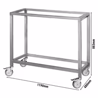 Mobile Open Stand EHKM & GHKM - 1190x480x883mm - Stainless Steel - with Wheels - for Hähnchengrills