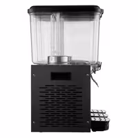 Commercial Juice Dispenser - 3x polycarbonate tanks with tap & paddle agitation - 3x 18 Litres - 700W - Black - incl. drip tray