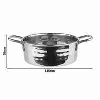 (6 adet) Servis kabı - MUMBAI - Paslanmaz Çelik - 0,55L - Ø135mm - Yükseklik: 50mm