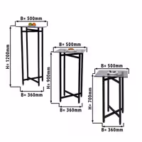 (3 pcs) Folding Side Table Set - Height: 700, 900 & 1200mm