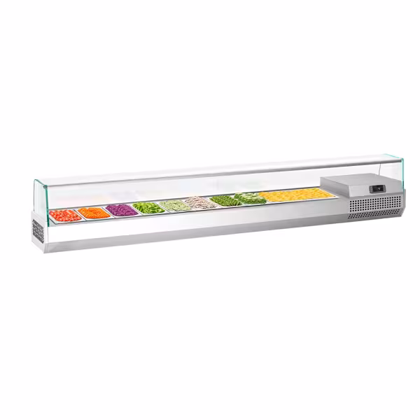 Nadstawka chłodnicza do na dodatki PREMIUM PLUS - 2300x413mm - 11x GN 1/4 - z szybą giętą