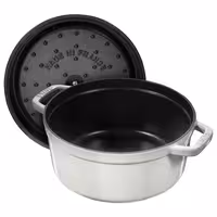 STAUB | Cocotte Round Enamelled Cast Iron Casserole Dish – Ø 180 mm – White Truffle