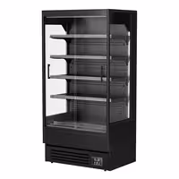 Commercial multideck display fridge - 1002mm - 440L - with 2 sliding glass doors & 4 shelves - Black