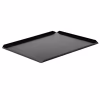 (5 unid) Bandeja de apresentação - Alumínio anodizado - 600x400x10mm - Preto - retangular