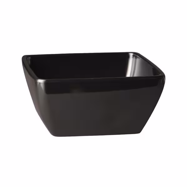 (6 adet) Kase - PURE - Melamin - 3,8L - köşeli - 250x250mm - Derinlik:120mm - Siyah