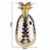 (6 adet) Karıştırma Kabı PINEAPPLE - 500ml - Gold - Kapak