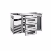 Pivski štand PREMIUM - 1550x700 mm - 1 Staklena vrata & 3 Staklene ladice