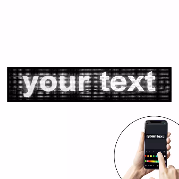 Programmable LED Scrolling Sign - Custom Message - customisable - with App & Remote - Red/Green/Blue - 898x192mm