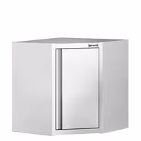 Ugaona zidna ormarić od nehrđajućeg čelika – 700 x 700 mm – sa krilnim vratima – visina: 650 mm