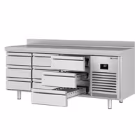 Commercial Counter Fridge PREMIUM PLUS - 1960x700mm - with 9 drawers [1/3] - with upstand - capacity 465 litres