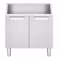 Nyitott alsó szekrény - 600x550x600 mm | 600-as - rozsdamentes acél | alaplappal | három oldalról zárt | állítható lábakkal