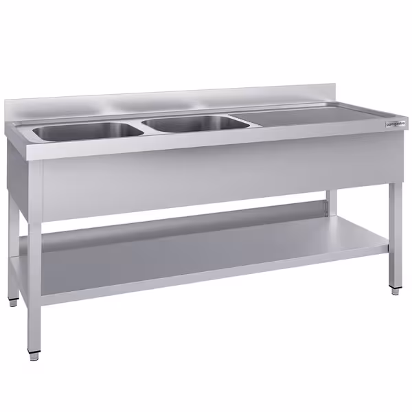 Sudoper ECO - 1800x700 mm - s donjom policom - s 2 koritima - korita lijevo