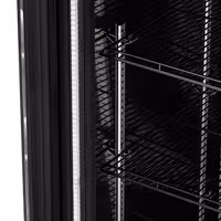 Commercial Beverage Display Fridge - 1295mm - 880 Litres - with 2 hinged glass doors - LED lighting - digital controller with temperature display - Black - Temperature range 2 to 8 °C