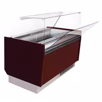 Ice Cream Display Freezer | LIAM - 1310mm - Static cooling - with LED lighting - for 10+10 x 5 litres Napoli pans - Granat red