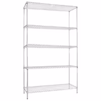 رفوف فولاذية - 1200x450mm - عمق: 450 mm - 5 رفوف (قابلة للتعديل) - كروم - الحمولة: 180 kg