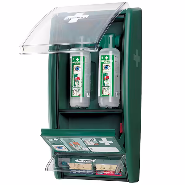 Szemöblítő állomás - zöld - 2 palackkal (2×500 ml) - gipsz adagolóval