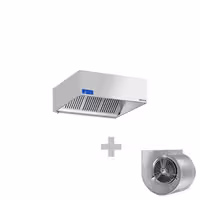 Commercial Wall-Mounted Extractor Hood with Motor – 1400mm – with Speed Controller, Baffle Filters & Lighting