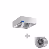 Commercial Wall-Mounted Extractor Hood with Motor - 1200mm - with Speed Controller, Baffle Filters & Lighting