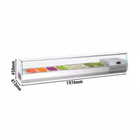 Countertop Prep Well / Refrigerated Topping Unit PREMIUM PLUS - 1976x413mm - 8x GN 1/3