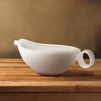 (6 pcs) LUX - Gravy Boat Maastricht - 250ml - 195x85mm - Ivory - Porcelain