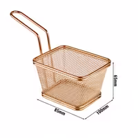 (6 Stück) Servier Frittierkorb - SNACKHOLDER - Edelstahl - 100x85mm - Kupfer