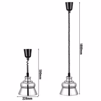 Infracrvena grijaća svjetiljka - 275 W - sjenilo Ø 228 mm - podesiva po visini - srebrna