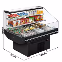 Commercial Island Chiller - 1281x975mm - 180 Litres - Open-Top - Black