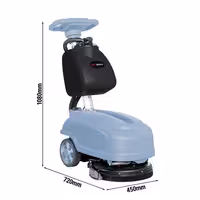 Commercial Walk-Behind Scrubber Dryer - Work Rate 1350 m²/h - Scrub Width 360mm - Tanks 13L/15L - incl. charging cable
