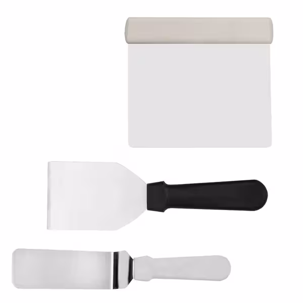 Set patiserie și decorare 3 piese - 1 spatulă de cofetărie, 1 spatulă lată și 1 racletă aluat