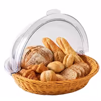 Bread Basket - with Rolltop Cover - round