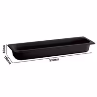 (6 pcs) Melamine Gastronorm Tray GN 2/4 - ECO - Black - 3L - Depth: 65mm
