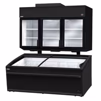 Commercial multideck display freezer - 2100mm - 1014L - with 6 shelves - incl. island freezer - Black
